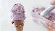 ブルーベリー＆クリームチーズアイスクリームの作り方 Blueberry & Cream Cheese Ice Cream｜HidaMari Cooking