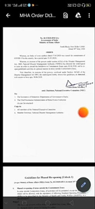 Recent Govt guidelines