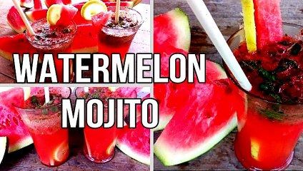 WATERMELON MOJITO RECIPE, WATERMELON MOCKTAIL RECIPE, WATERMELON DRINK, WATERMELON JUICE RECIPE, TARBOOZ KA JUICE