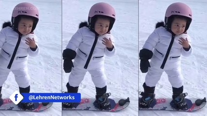 Kylie Takes Adorable Stormi On Her 1st Snowboarding Trip!
