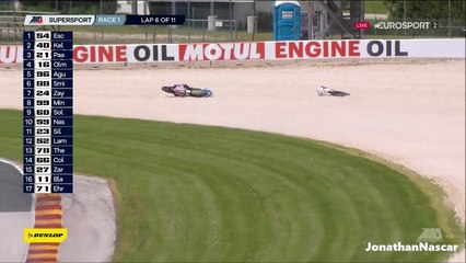 MotoAmerica Road America 2020 Supersport Sean Dylan Kelly crash
