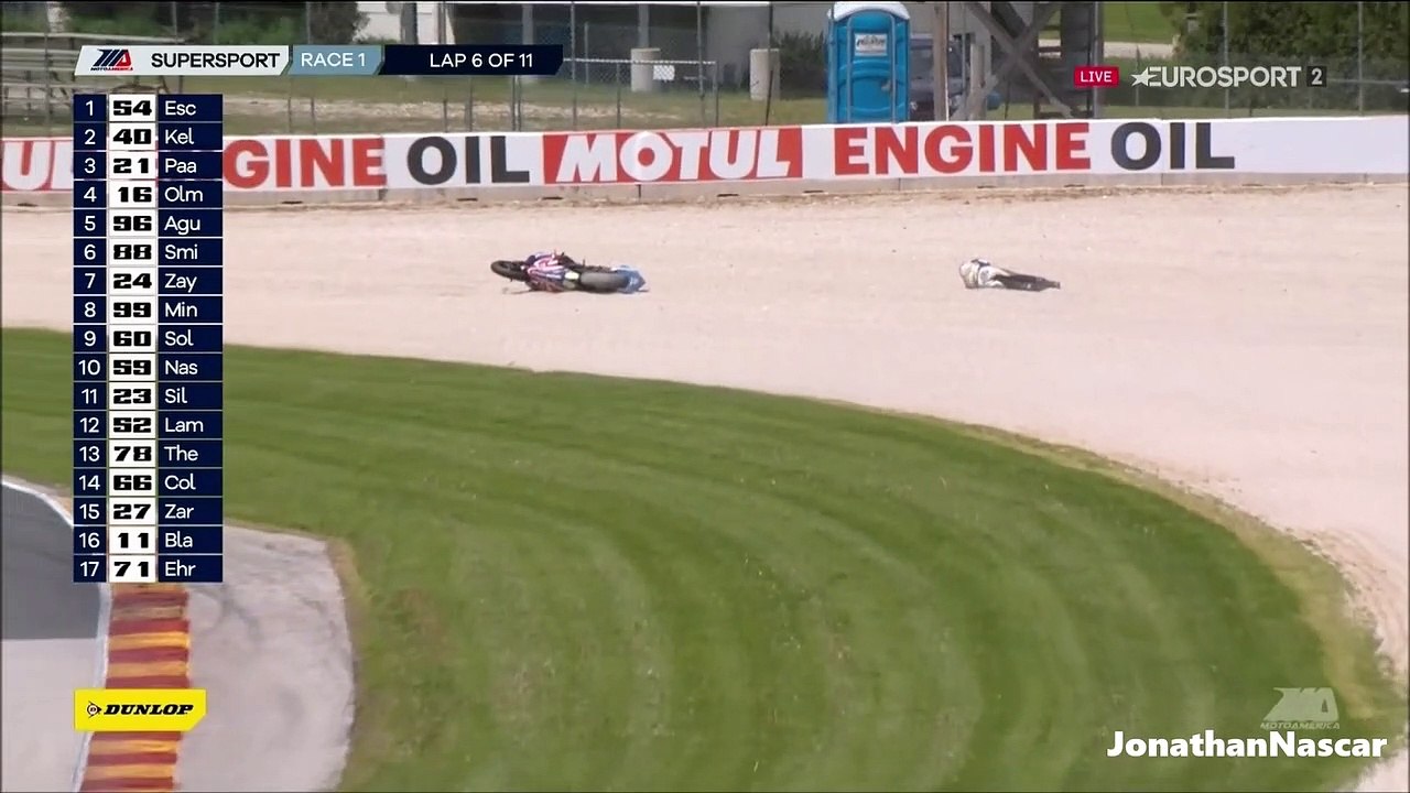 MotoAmerica Road America 2020 Supersport Sean Dylan Kelly crash