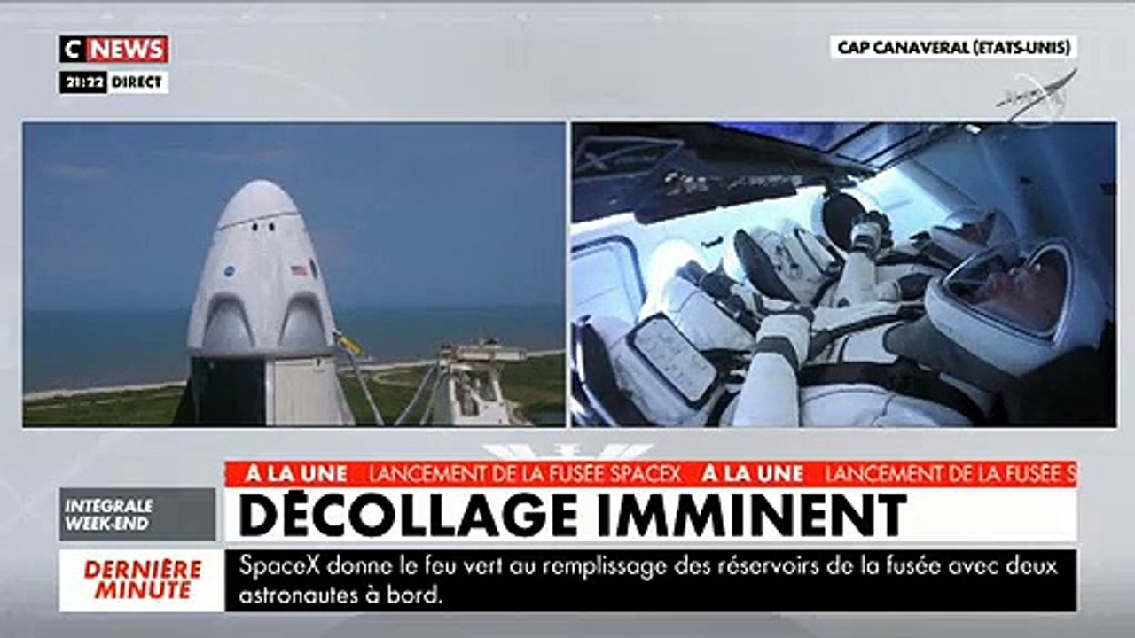 SpaceX a décollé avec succès à 21h22 précise avec à bord les 2 astronautes, depuis la Floride, après un report en dernière minute mercredi dernier