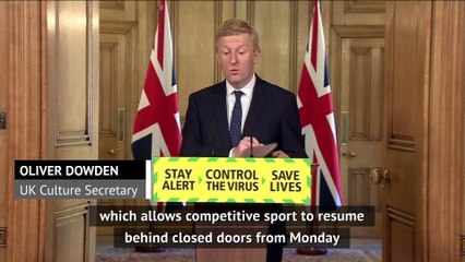 UK competitive sport given green light to resume from June 1
