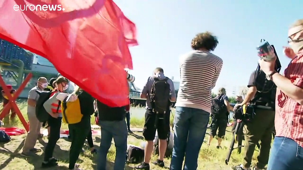 Protestas ecologistas por la apertura de una central eléctrica de carbón en Alemania