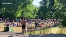 London sun-seekers jump gun on next stage of lockdown to soak up rays in Clapham Common