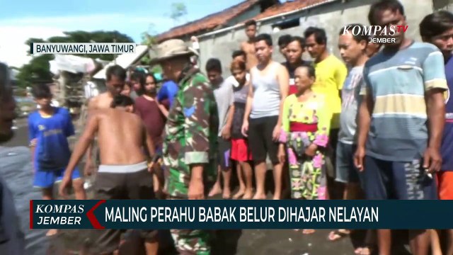Maling Perahu Babak Belur Dihajar Nelayan