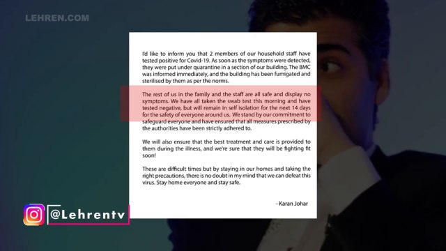 Two Staff Members At Karan Johar's House Test Covid-19 Positive