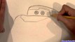 Drawing Lightning Mcqueen from Cars 2 Pixar Disney how-to draw Saetta McQueen