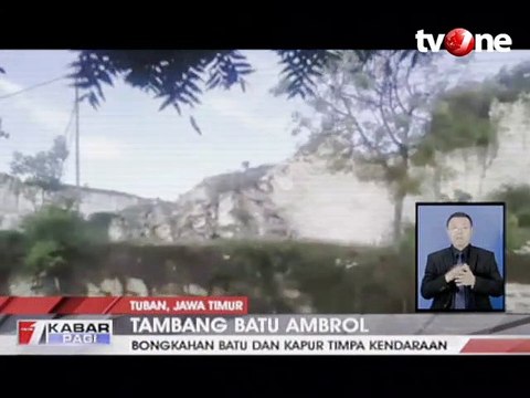 Detik-detik Tambang Batu di Tuban Ambrol Timpa Kendaraan