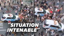 Manifestations pour George Flyod: À New York, une voiture de police fonce dans une foule