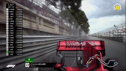 أشلاء سيارة لوكلير تتطاير في الحلبة بعد تحطم إطارها بهذا الشكل