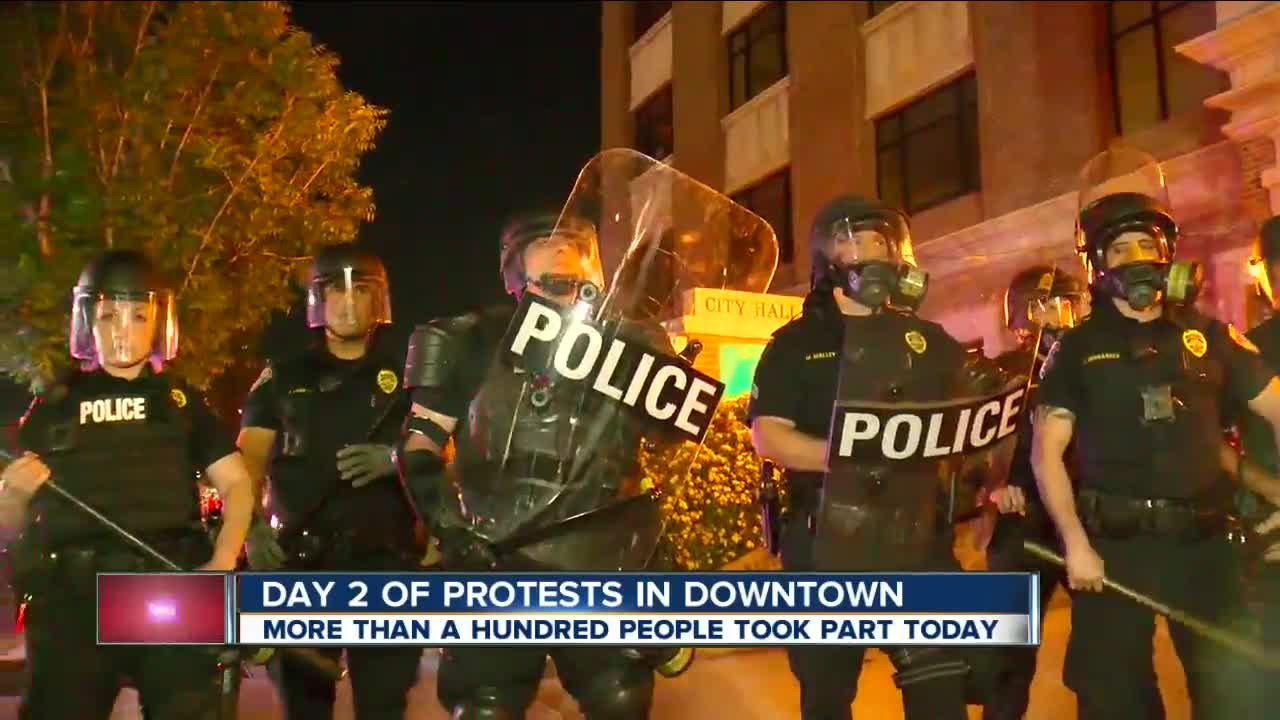 Day two of protests continue  in front of the B...