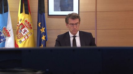 Download Video: Feijóo, en videoconferencia con Moncloa y el resto de líderes autonómicos