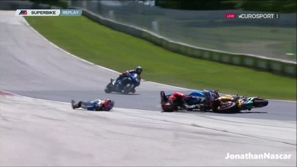 Scholtz Fong crash MotoAmerica 2020 Road America Superbike