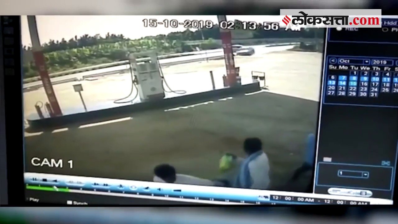 Car takes off and ends up in a petrol station i...