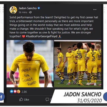 SOCIALEYESED: Football: Jadon Sancho calls for 'Justice for George Floyd'