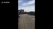 'He almost killed us!' Moment protesters try to halt moving semi during Minneapolis protest