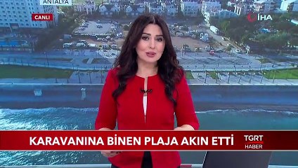 Karavanına Binen Plaja Akın Etti