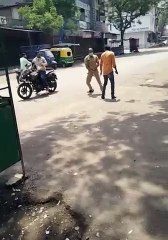 Lockdown was not followed by a man he got many shots of stick on his back.