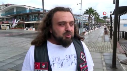 Didim’de plajlar yağış nedeniyle yine boş kaldı