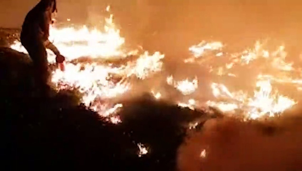 LFRS Burn team on Darwen Moors, May 31, 2020