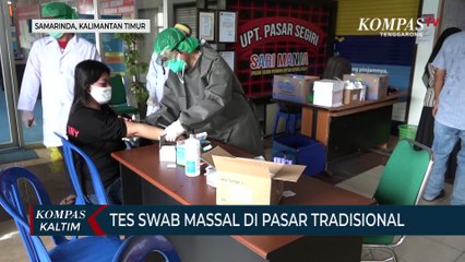 Video herunterladen: Tes Swab Massal Di Pasar Tradisional Menuju Fase New Normal