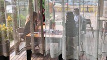 Ankara’da kafede perdeli corona virüsü önlemi