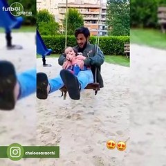 Saracchi'nin çocuğu ile keyifli anları