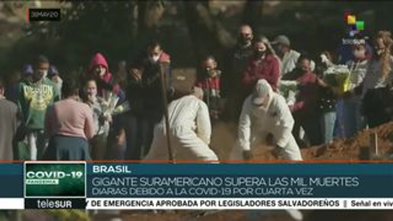 Brasil es el cuarto país más afectado en el mundo por la pandemia