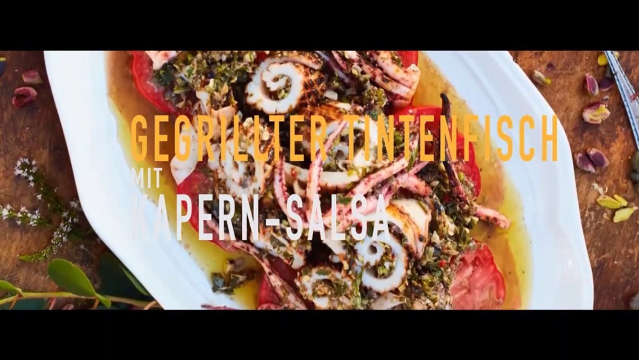 Gegrillter Tintenfisch mit Kapern-Salsa
