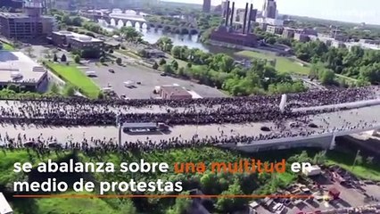 Camión cisterna embiste multitud en Mineápolis durante manifestación