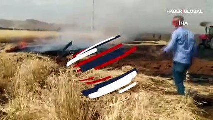 600 dönüm buğday ekili tarlayı ateşe verip kaçtılar!