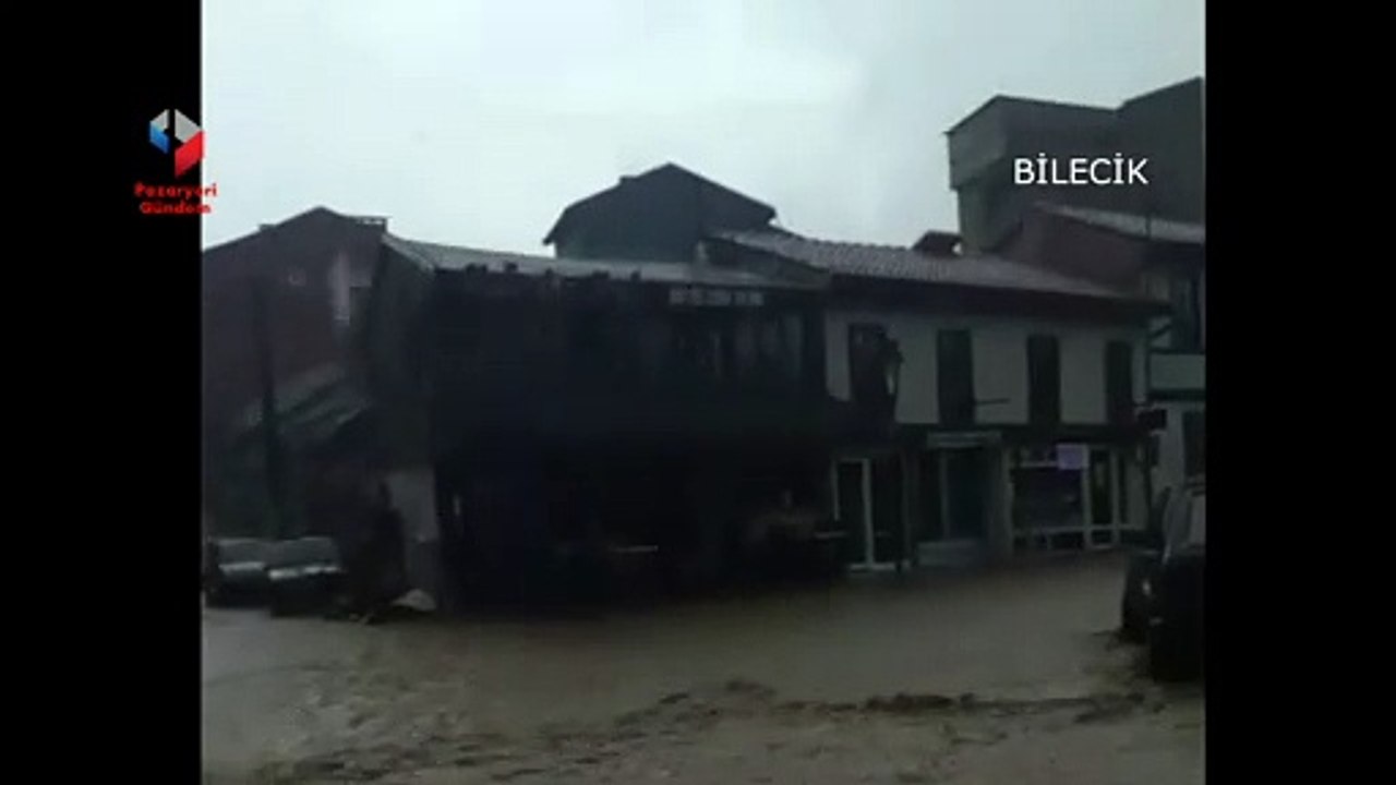 Pazaryeri ilçesinde şiddetli yağışlar zarara neden oldu.