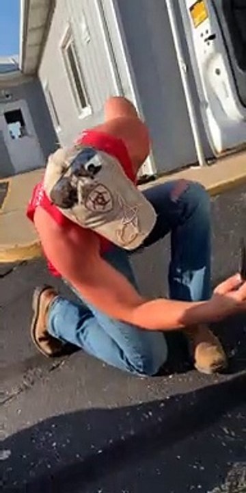 Knife Stabs into Truck Gas Tank