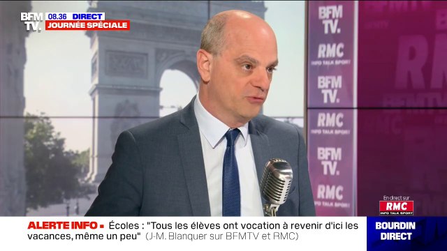 Jean-Michel Blanquer: Si l'épidémie continue à évoluer positivement, le protocole sanitaire sera allégé en septembre dans les écoles