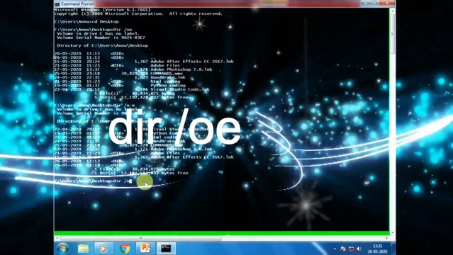 Dir command in command prompt with options # hindi