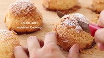 クッキーシュー：シュークリームの作り方 Choux au Craquelin：Cream Puffs｜HidaMari Cooking