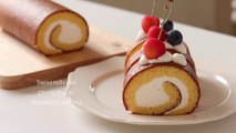 シンプルなロールケーキの作り方 Swiss roll cake｜HidaMari Cooking