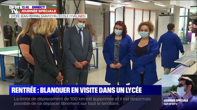 Déconfinement, phase 2: Jean-Michel Blanquer en visite dans un lycée des Yvelines
