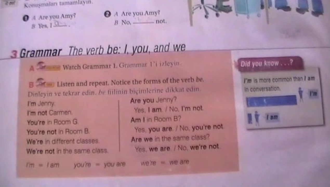 Touchstone 1 Unit 1 Page 7 | Grammar The verb be : I, you, and we
