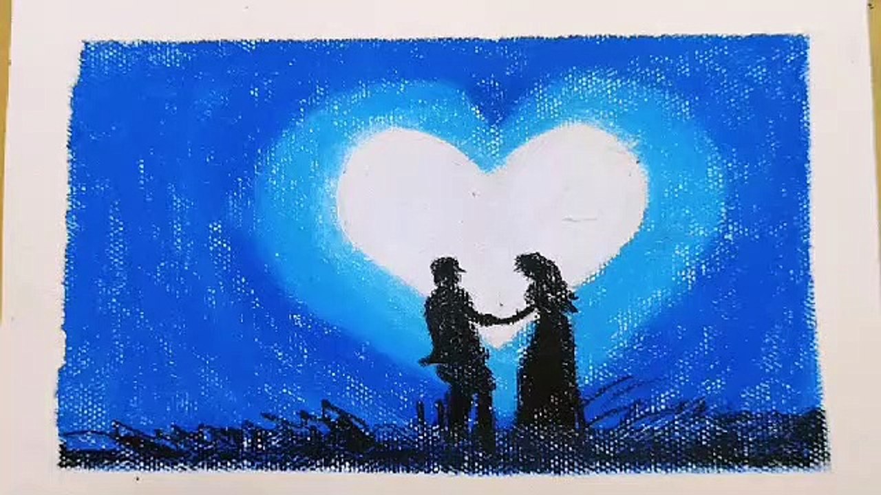 Romantic Couple Night Scenery Drawing With Pastels Step Bystep Video Dailymotion