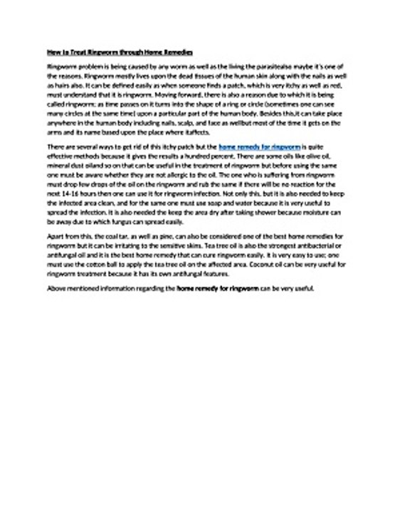 Home remedy for ringworm