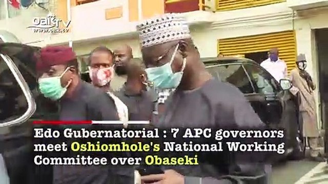 Edo gov election- 7 APC governors meet Oshiomhole's National Working Committee over Obaseki