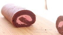 ラズベリーショコラ・ロールケーキの作り方 Raspberry & Chocolat Swiss Roll Cake｜HidaMari Cooking