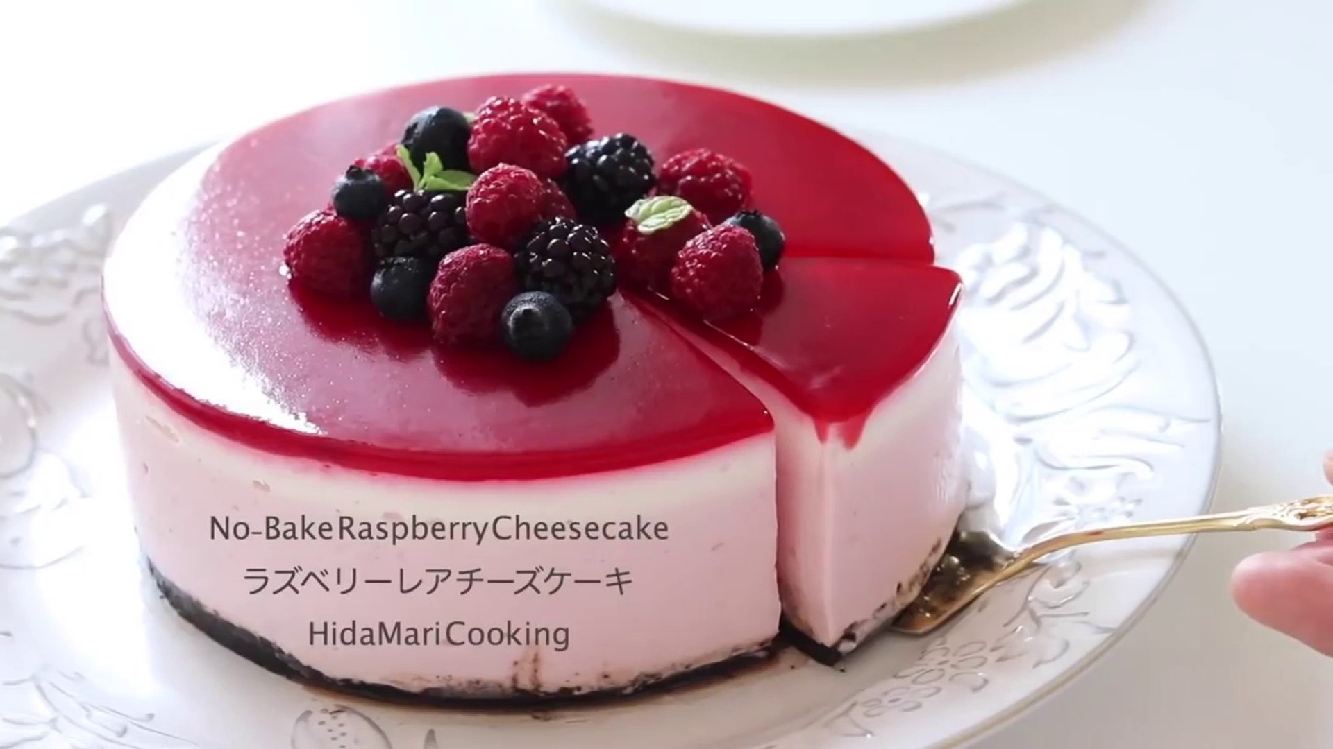 ラズベリーレアチーズケーキの作り方 No Bake Raspberry Cheesecake Hidamari Cooking Video Dailymotion