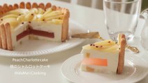 桃のシャルロットケーキの作り方＊卵1個シリーズ#4 Peach Charlotte Cake｜HidaMari Cooking