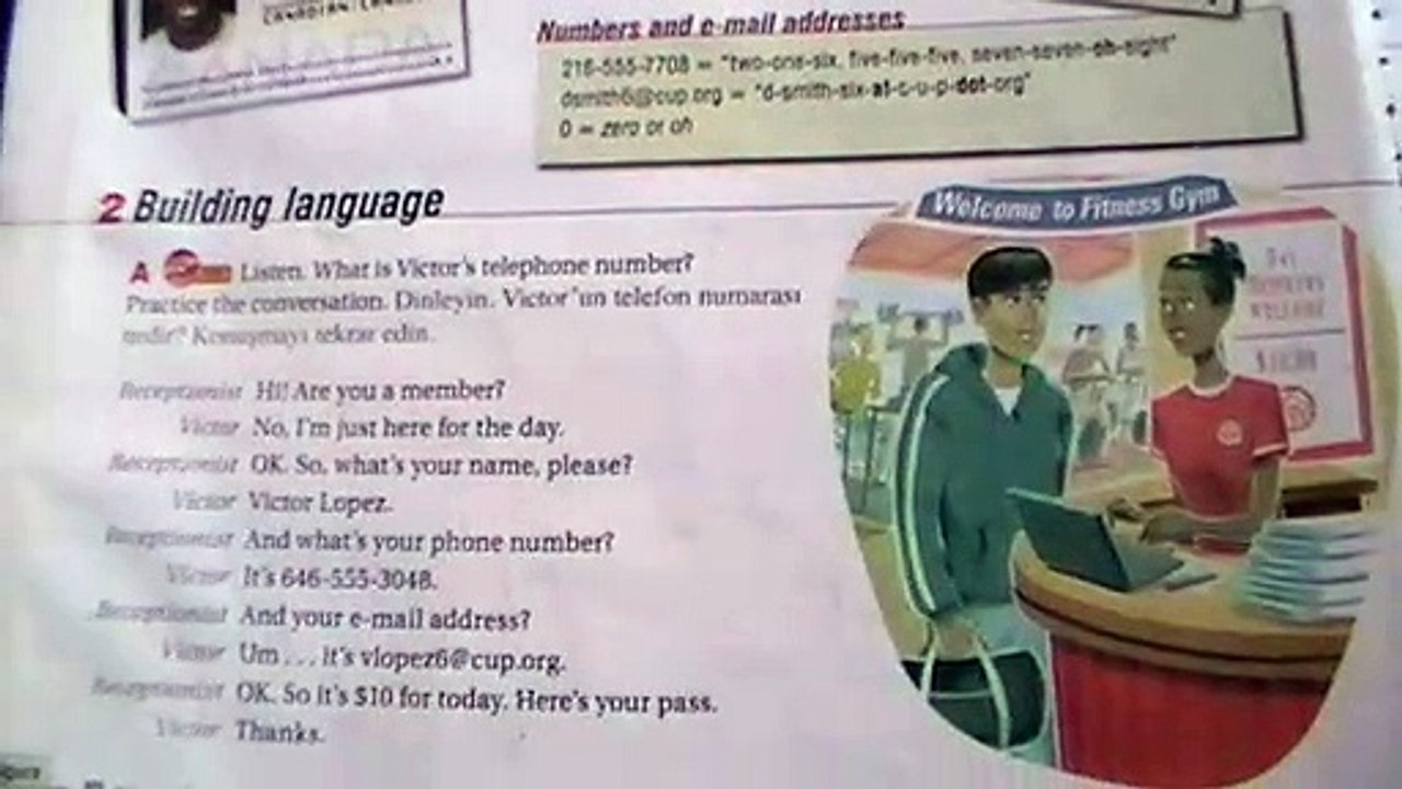 Touchstone 1 Unit 1  Page 10 | What is Victor's telephone number? (Building language)