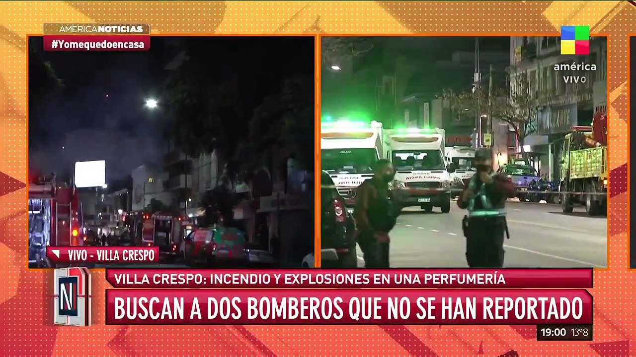 Gran operativo del SAME y bomberos en Villa Crespo: incendio y explosiones en una perfumería