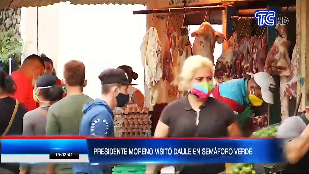 Presidente Lenín Moreno visitó Daule, primer cantón del Guayas en pasar a semáforo verde